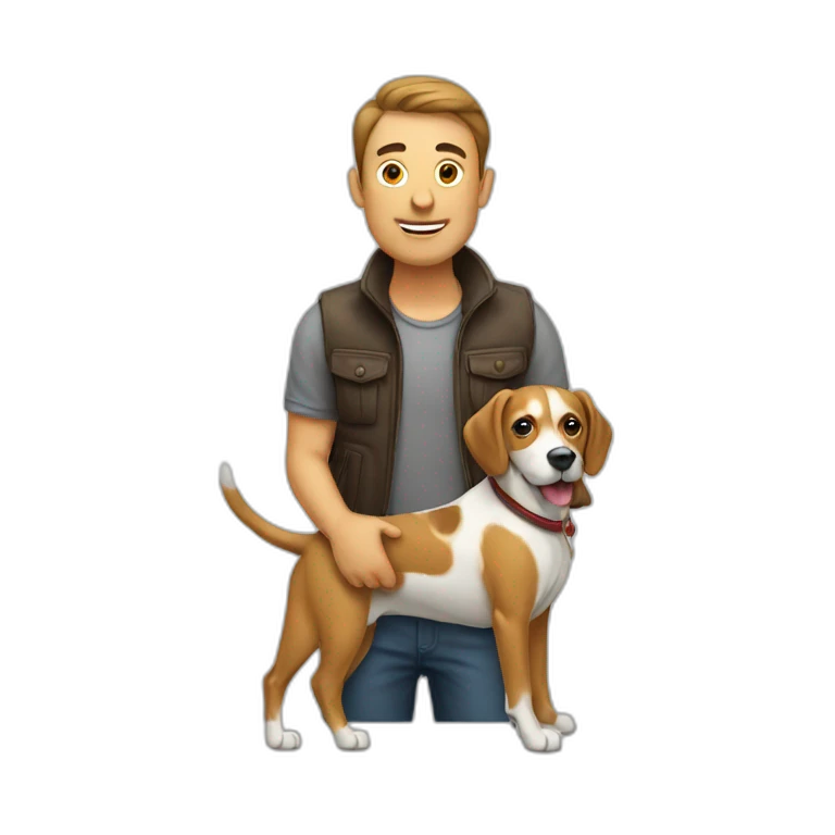 Homme sur un chien emoji