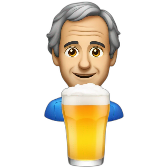 Platini drink beer emoji