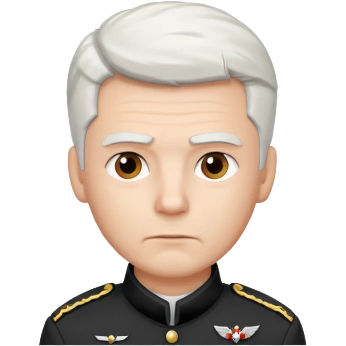 male soldier white hair style emoji