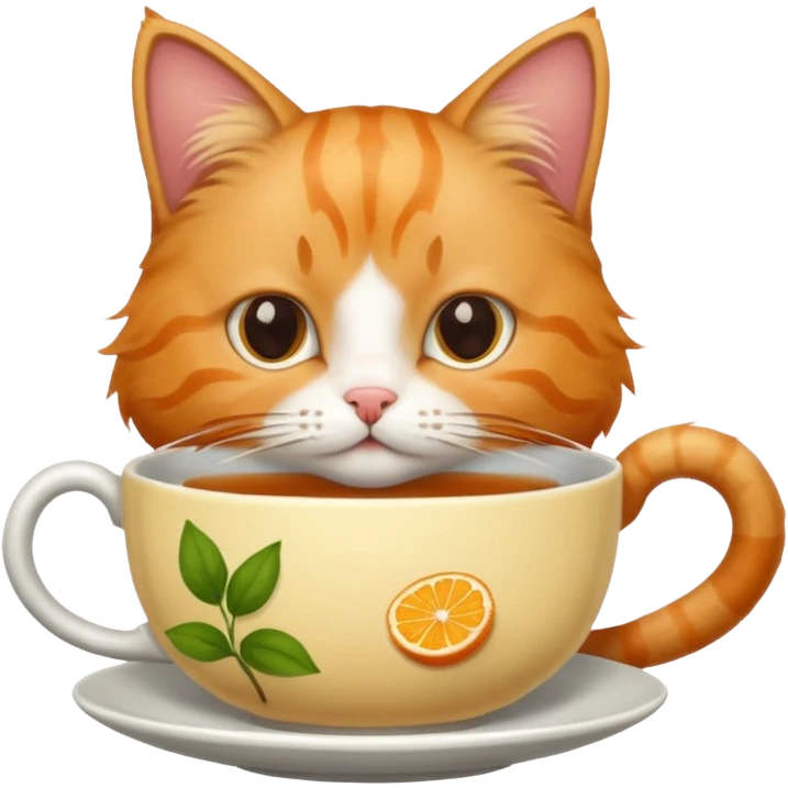 Cat with tea emoji