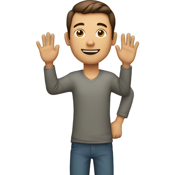 A man showing right hand upward and left hand middle emoji
