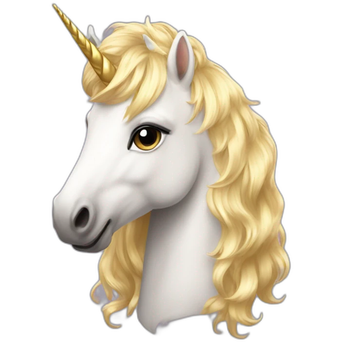 gold hair white fur unicorn emoji