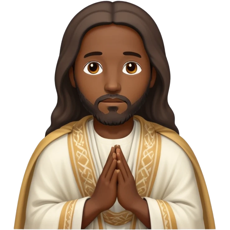 Black Jesus with prayer shawl  emoji