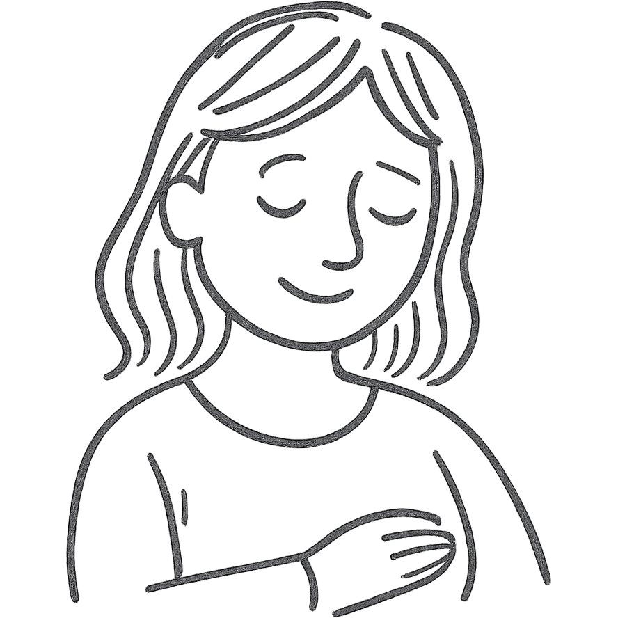 hand-drawn outlined icon of a mother emoji