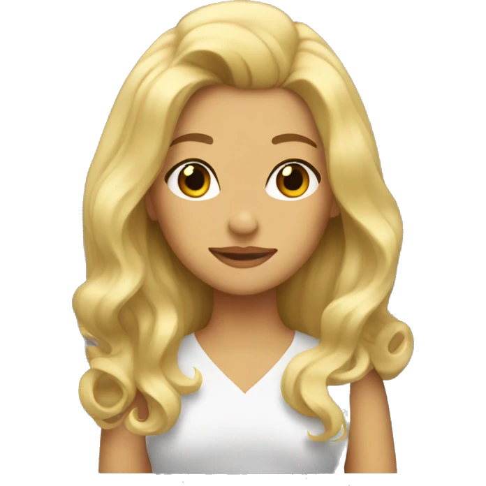 Blonde girl with blowout hair emoji