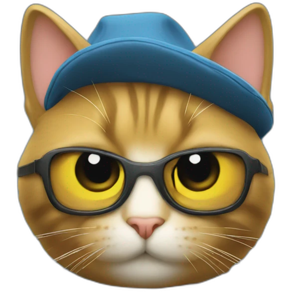 Un chat avec trois sniper emoji