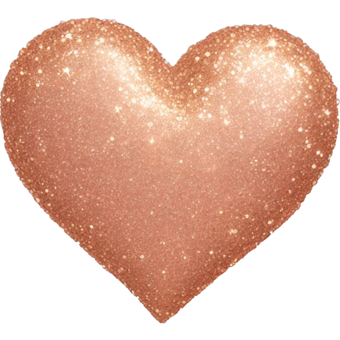 Sparkly rose gold heart emoji