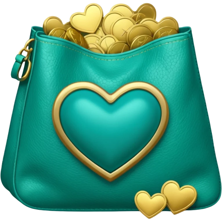 Teal heart with bag of money emoji