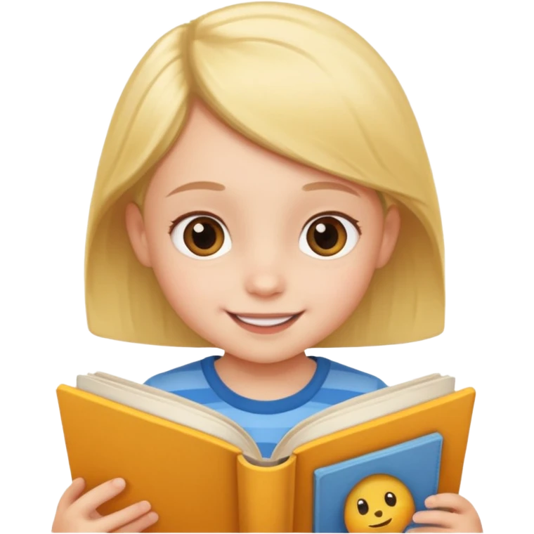 Child + picture book, Library Visitor. emoji
