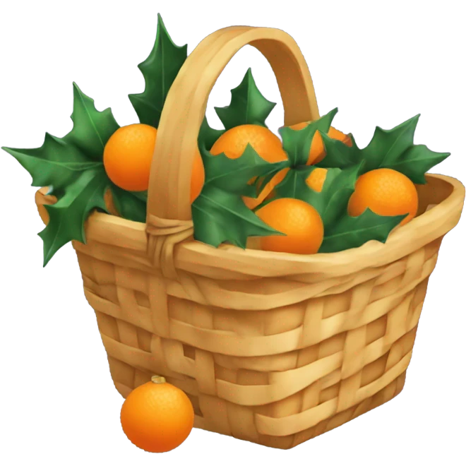 Christmas basket with tangerines emoji