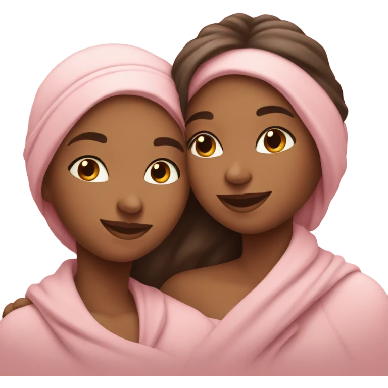 lesbian cuddles pink emoji
