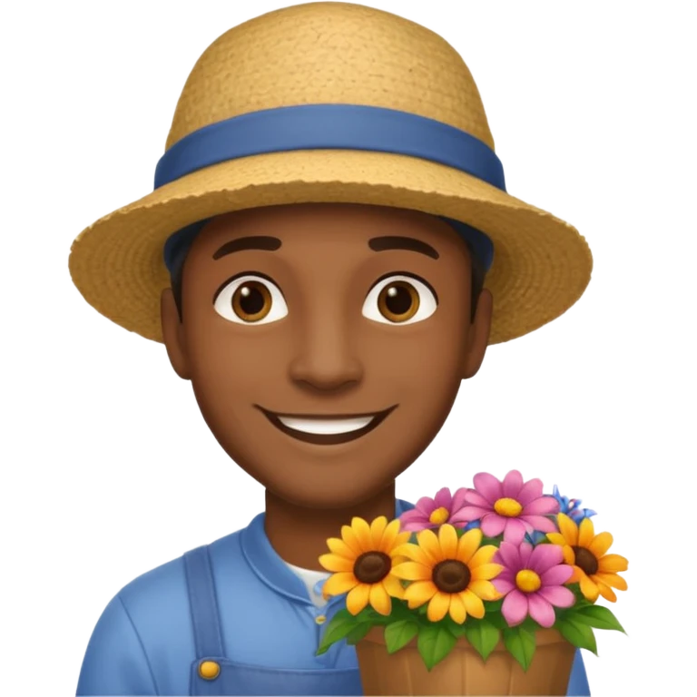 Street Flower Seller black man  emoji