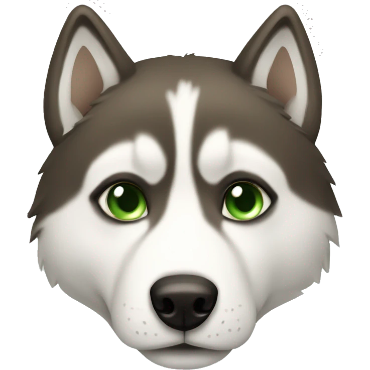Brown EYES husky with green collar emoji