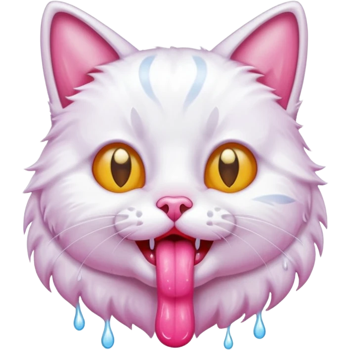 Drooling cat emoji