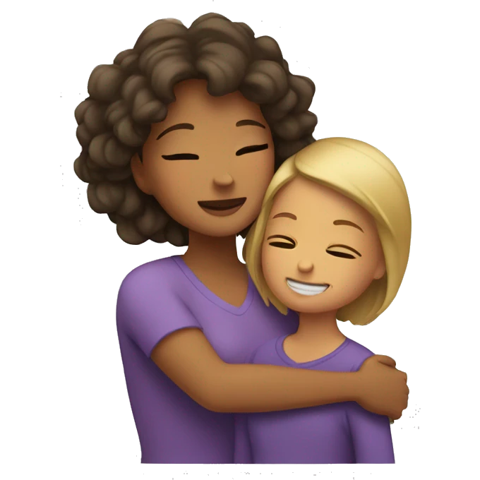 Mom hugging daughter  emoji