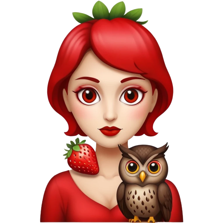 🍓❤️🖤🦉 emoji