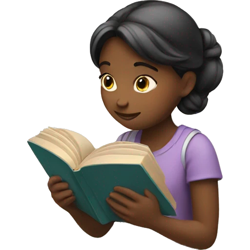 Girl reading book emoji