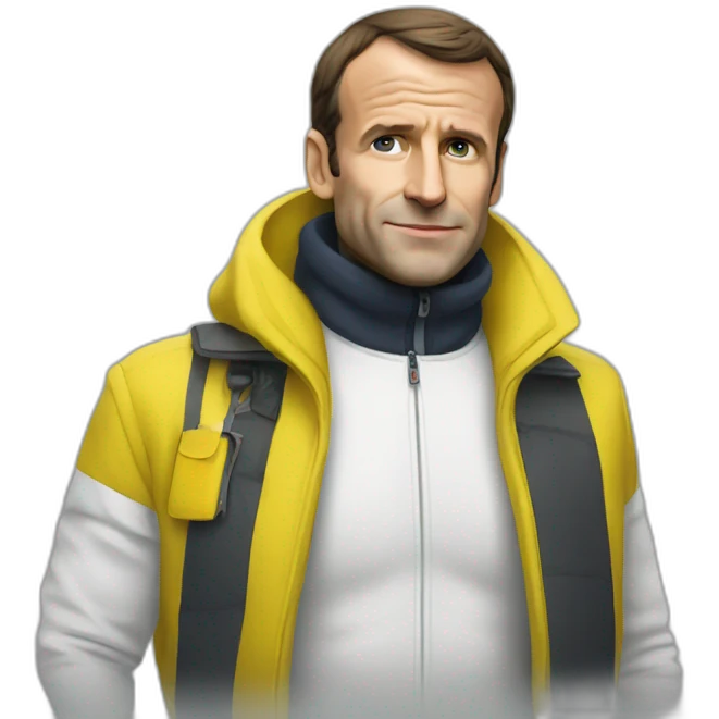 Macron avec un gilet jaune emoji
