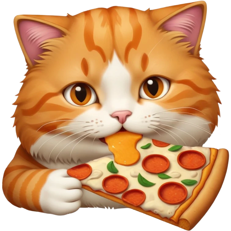 cat eating pizza emoji