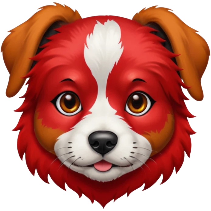 dog with very inked face and red hair emoji
