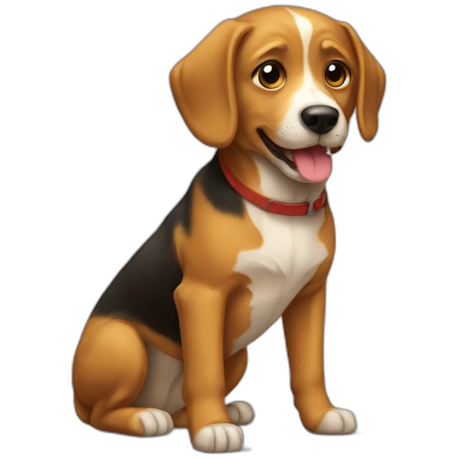 Chat sur un chien emoji
