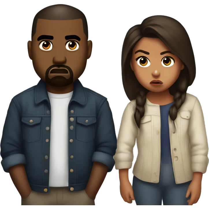 Kanye west and north west angrily staring emoji