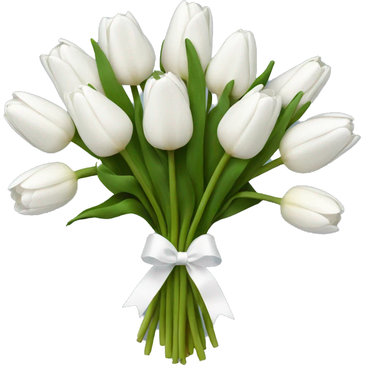 white tulip bouquet  emoji