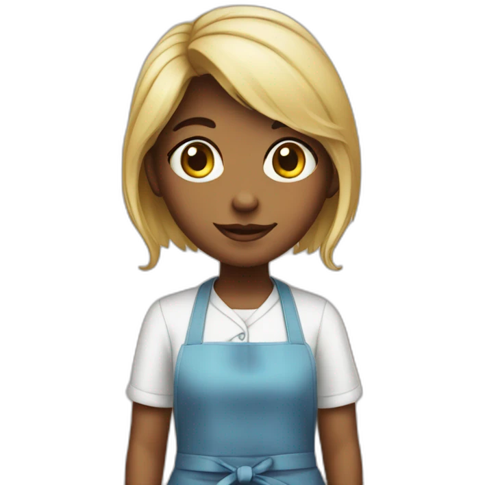 Cute girl in apron emoji