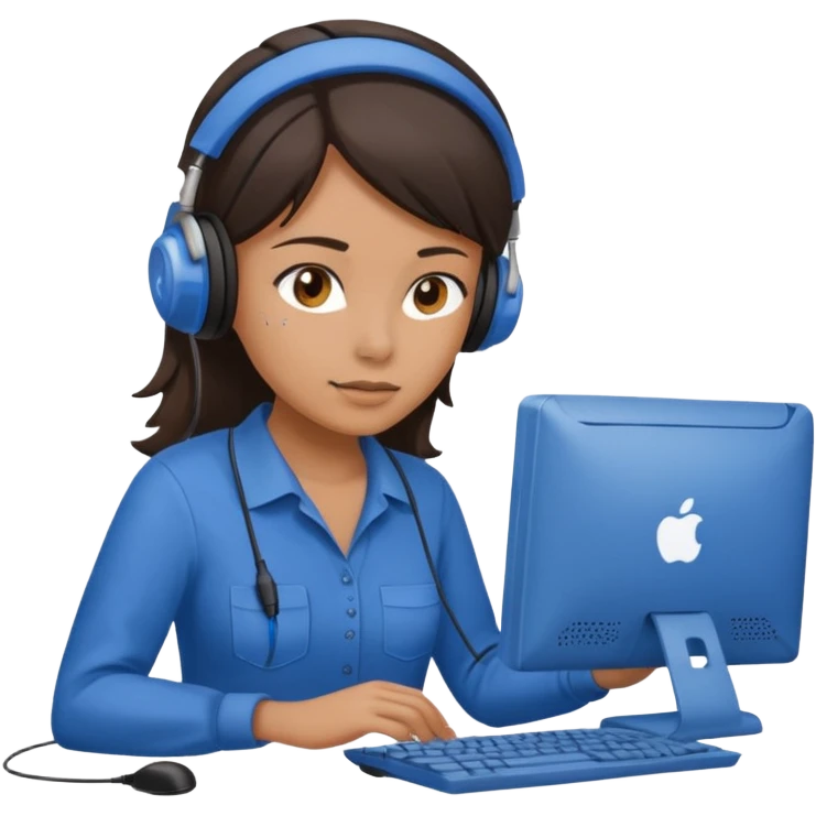 female computer technician fixing damaged computer emoji