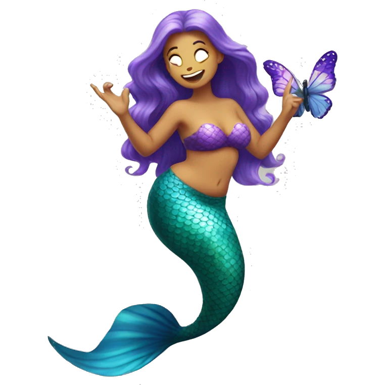 Mermaid farting butterflies emoji