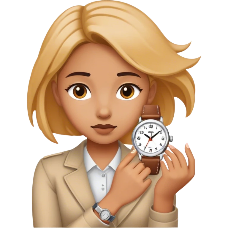 Girl looking at watch  emoji