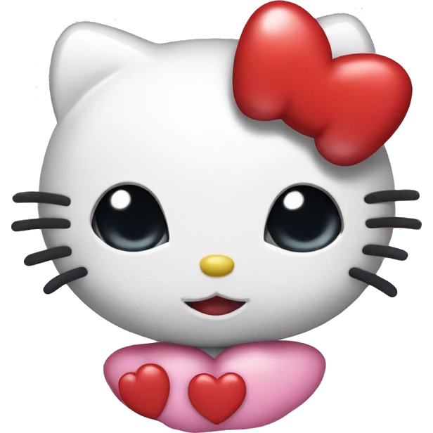 hello kitty with heart emoji