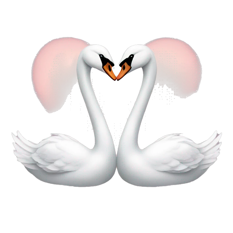 2 swans making a heart emoji