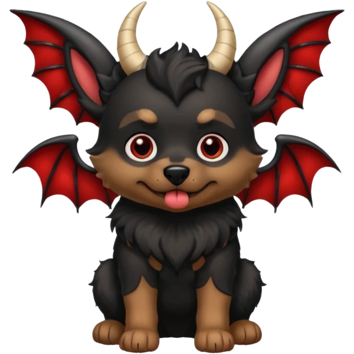 dog with horns and vampire wings emoji