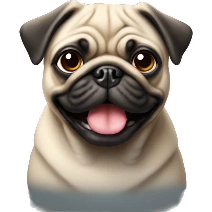 Cute pug facing emoji