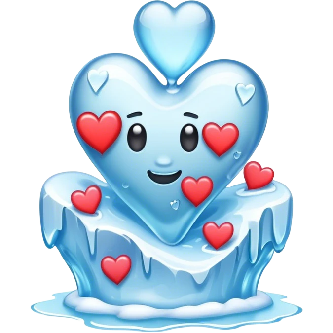 with hearts and is melting emoji