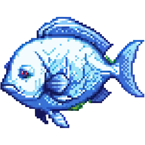 moonfish, pixel art style emoji