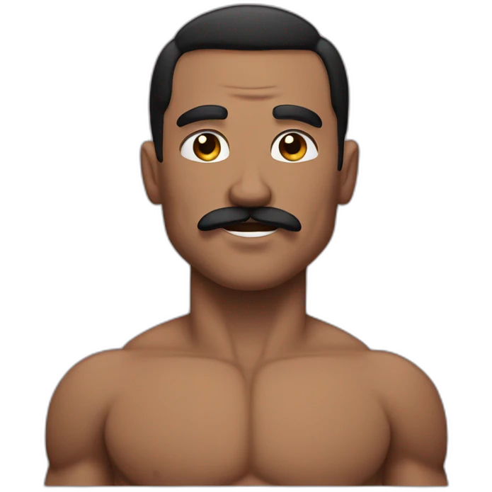 muscular man with black mustache emoji