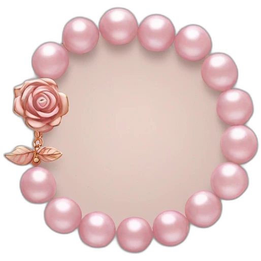 Perle de bracelet rose  emoji