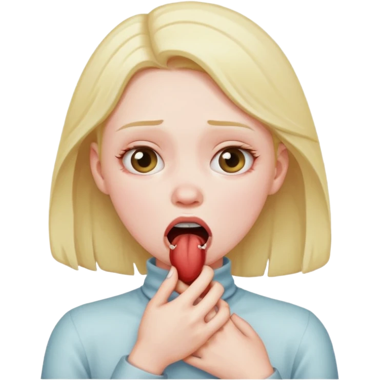girl choking herself emoji