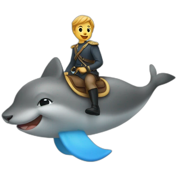 UN CHAT SUR UN DAUPHIN emoji