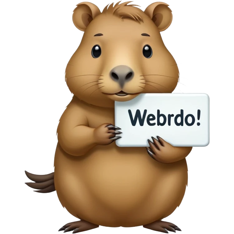 Capybara with a sign that says weirdo emoji