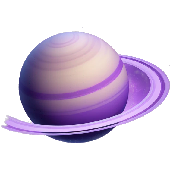 Saturn planet with glob in light purple and the circle around in light greeen emoji