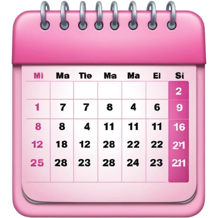 pink calendar emoji