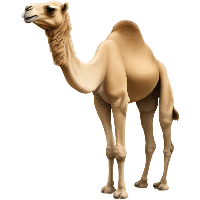 A camel doing a pee emoji