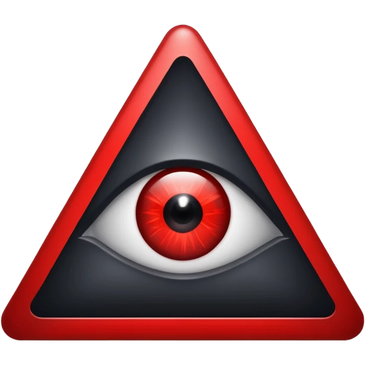 A blood-red triangle with a glowing eye inside, symbol of FOE emoji