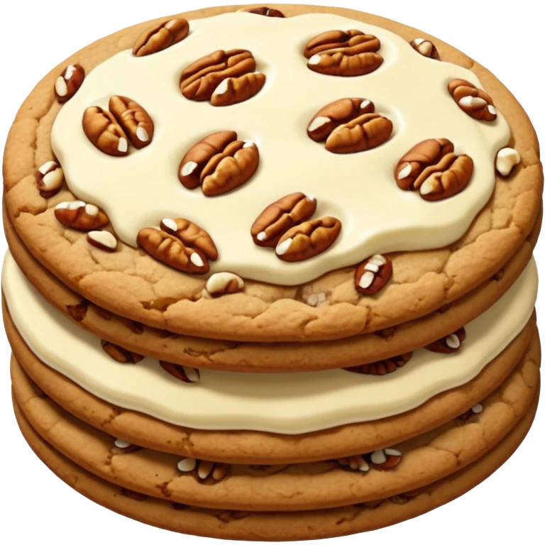 Big cookies with white chocolate chips and pecans on top emoji