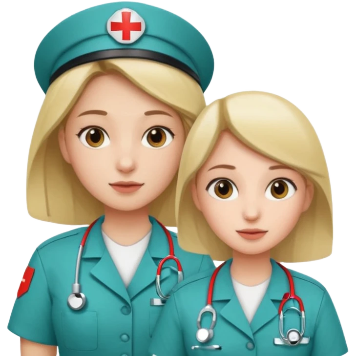 A young medic (woman) attending to a person at the local hospital emoji