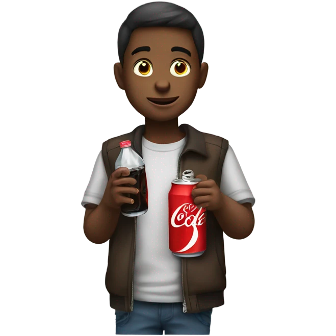 A boy drinking coke  emoji