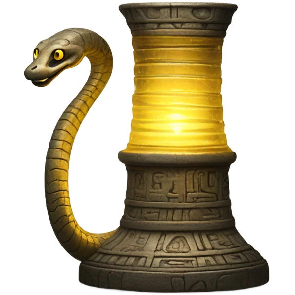 dendera lamp glass snake yellow light emoji